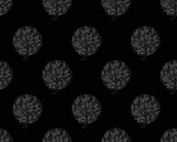 White Tree Seamless on Black Background vector