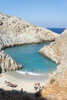 Sandy beach, the Bay of the devil, the island of Crete. photo