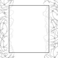 Arabian Jasmine Outline Banner Card Border vector