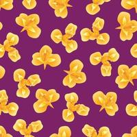 Orange Iris Flower on Purple Background. vector