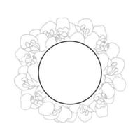 Iris Flower Outline Banner Wreath vector