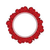 Red Carnation Flower Banner Wreath vector