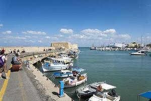 Small fishing boat on the dock. photo