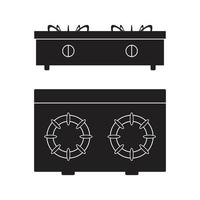 ilustración de vector de icono de cocina de estufa de gas. letrero plano