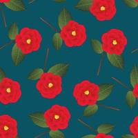 Red Camellia Flower on Indigo Blue Background vector