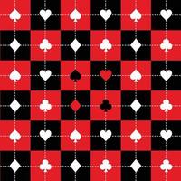 Card Suits Red Black White Chess Board Background vector
