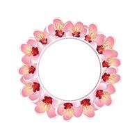 Momo Peach Flower Blossom Banner Wreath vector