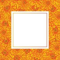 Yellow Chrysanthemum Banner Card vector