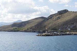 The sea and the mountains of Crete. photo