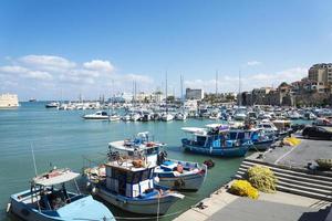 Small fishing boat on the dock. photo