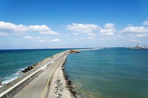 View of Harbor spit on the island of Crete. photo