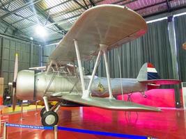 Royal Thai Air Force Museum BANGKOKTHAILAND18 AUGUST 2018 Inside the building show the plane for learning. on18 AUGUST 2018 in Thailand. photo