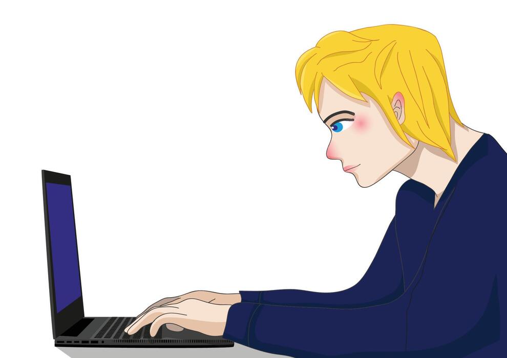 Man Working On Laptop Vector Art, Icons, and Graphics for Free Download