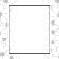 Cosmos Flower Outline Banner Card Border vector