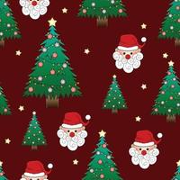 Santa Claus and Christmas Tree on Red Background vector