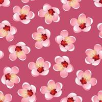 Momo Peach Flower Blossom on Pink Background vector