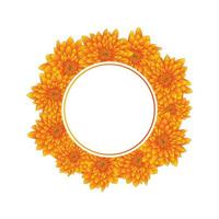 Yellow Chrysanthemum Banner Wreath vector