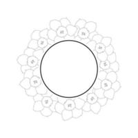 Daffodil - Narcissus Flower Outline Banner Wreath vector