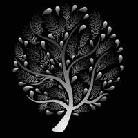 Silver Tree isolated on Black Background vector