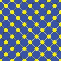 Yellow Polka dot Chess Board Grid Blue Background vector
