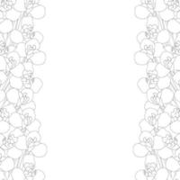 Iris Flower Outine Border on White Background vector