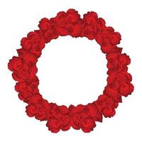 Red Carnation Flower Wreath vector