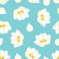 White Indian lotus on Blue Background vector