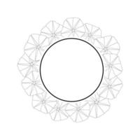 Morning Glory Flower Outline Banner Wreath vector