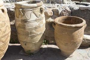 Old clay vases, preserved from antiquity.