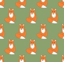 Red Fox on Green Background vector