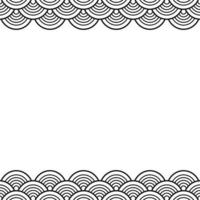 Black Traditional Wave Japanese Chinese Border vector