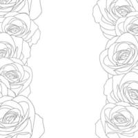 Rose Border Outline vector