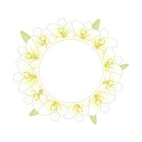 White Lily Banner Wreath vector