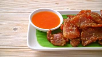 sun dried pork with sauce video