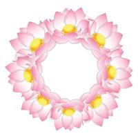Pink Indian lotus Wreath vector