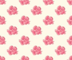 Pink Carnation Seamless on Beige Ivory Background vector