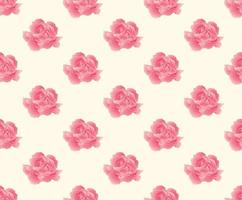 Pink Carnation Seamless on Beige Ivory Background vector