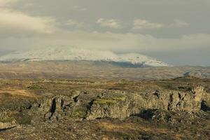 Mountains near Bifrost in Iceland photo