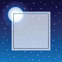 Fulll Moon and Starry Night Sky Baner Background vector