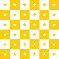 fondo de tablero de ajedrez blanco amarillo estrella vector