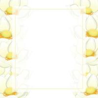 White Indian lotus Banner Card Border vector