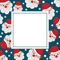 Santa Claus and Star on Blue Banner Card vector