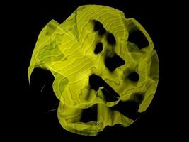 3d render of abstract composition with sphere on black background photo