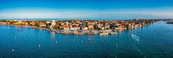 Aerial view of the Lido de Venezia island in Venice, Italy. photo