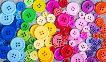 Colorful plastic clothing buttons photo
