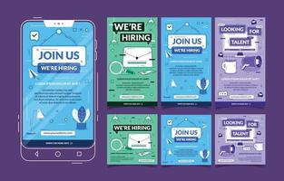 Job Recruitment Social Media Post Template vector