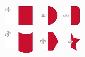 Malta flag simple illustration for independence day or election vector