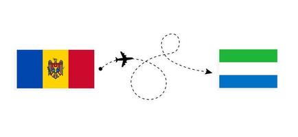 vuelo y viaje desde moldavia a sierra leona por concepto de viaje en avión de pasajeros vector