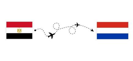 vuelo y viaje de egipto a paraguay por concepto de viaje en avión de pasajeros vector