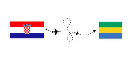 vuelo y viaje de croacia a gabón por concepto de viaje en avión de pasajeros vector